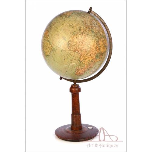 Antique Columbus Earth Globe. Big Size. Germany, Circa 1930