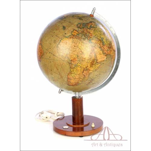 Antique Columbus Worl Globe-Lamp. Germany, Circa 1935