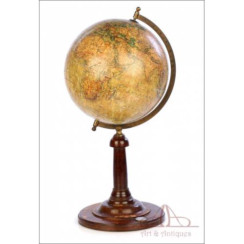 Antique Adolf Mang World Globe. Germany, Circa 1920