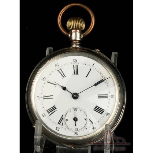 Antiguo Reloj de Bolsillo de Metal Plateado. Alemania, 1903