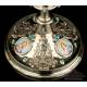 Antique Solid-Silver Chalice with Turquoises and Enamels. France, 19th Century