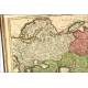 Antiguo Mapa de Asia por Johann Baptist Homann. Núremberg, Alemania, 1730