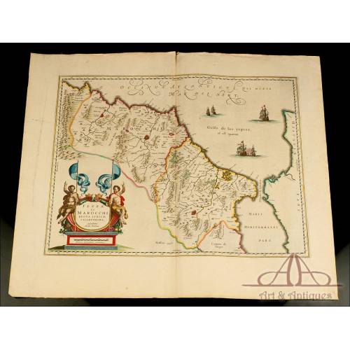 Antique Map of the Reign of Morocco and Fez. Netherlands, Circa 1641