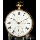 Antiguo Reloj de Bolsillo Semi-Catalino William Bent en Oro de 18K. Inglaterra, 1866