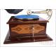 Antique Odeon Gramophone - Phonograph. Inlaid Decoration. Germany, Circa 1915