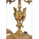 Antique French Bronze Clock and Candelabra Set. France, Circa 1900