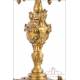 Antique French Bronze Clock and Candelabra Set. France, Circa 1900