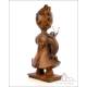 Escultura de bronce Joan Ripollés "La niña de la mariposa". Prueba de artista Nº 2 de 4