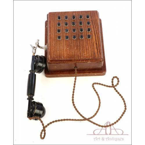 Antiguo Teléfono Comunicador Interno de fábrica. Completo. Circa 1900