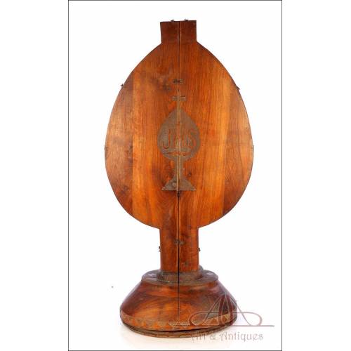 Antique Hand-Carved Mahogany Storing Case for Monstrances until 88 cm high. 19th Century