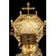 Antique Gothich-Style Ciborium. Gilt Solid Silver. Córdoba, Spain, Early 20th C.