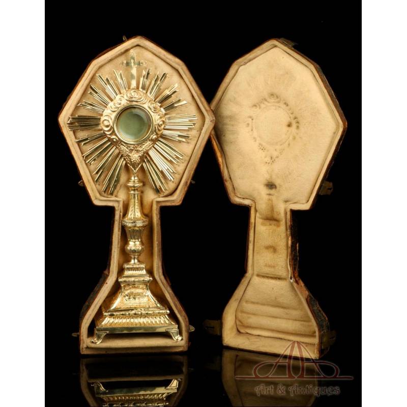 Antique Gilt Silver Monstrance. Complete. Paris, France, Circa 1820