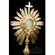 Antique Gilt Silver Monstrance. Complete. Paris, France, Circa 1820