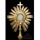 Antique Gilt Silver Monstrance. Complete. Paris, France, Circa 1820