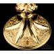 Antique Gilt Solid Silver Chalice with Cabochons. France, 19th Century