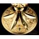 Antique Gilt Solid Silver Chalice with Cabochons. France, 19th Century