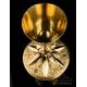 Antique Gilt Solid Silver Chalice with Cabochons. France, 19th Century