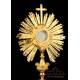 Gorgeous Antique Gilt Silver Monstrance. Paris, France, Circa 1820