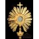 Gorgeous Antique Gilt Silver Monstrance. Paris, France, Circa 1820