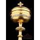 Antique Gilt Silver Ciborium. France, 19th Century