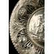 Pair of Antique Hand-Embossed 916 Solid-Silver Trays. Spain, Early 20th Century