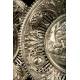 Pair of Antique Hand-Embossed 916 Solid-Silver Trays. Spain, Early 20th Century
