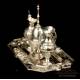 Antique Solid-Silver Liturgical Cruet Set with Bell. Barcelona, Spain, 19th Century