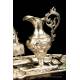 Antique Solid-Silver Liturgical Cruet Set with Bell. Barcelona, Spain, 19th Century