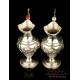 Antique Solid-Silver Liturgical Cruet Set with Bell. Barcelona, Spain, 19th Century