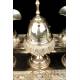 Antique Solid-Silver Liturgical Cruet Set with Bell. Barcelona, Spain, 19th Century