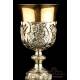 Wonderful Antique Solid-Silver Chalice. Museum Piece. France, 19th Century