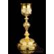 Antique Gilded Solid-Silver Chalice. Extraordinary. France, 19th Century