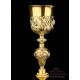 Antique Gilded Solid-Silver Chalice. Extraordinary. France, 19th Century