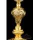 Antique Gilded Solid-Silver Chalice. Extraordinary. France, 19th Century