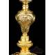 Antique Gilded Solid-Silver Chalice. Extraordinary. France, 19th Century