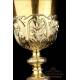 Antique Gilded Solid-Silver Chalice. Extraordinary. France, 19th Century