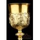 Antique Gilded Solid-Silver Chalice. Extraordinary. France, 19th Century