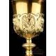 Antique Gilded Solid-Silver Chalice. Extraordinary. France, 19th Century