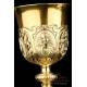 Antique Gilded Solid-Silver Chalice. Extraordinary. France, 19th Century