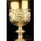 Antique Gilded Solid-Silver Chalice. Extraordinary. France, 19th Century