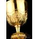Antique Gilded Solid-Silver Chalice and Storing Case. France, Circa 1900