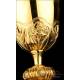 Antique Gilded Solid-Silver Chalice and Storing Case. France, Circa 1900