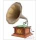 Antique German or Austrian Horn Gramophone-Phonograph. Circa 1915