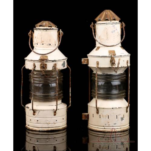 Couple of Real Ship Lanterns. Very Decorative. Circa 1930