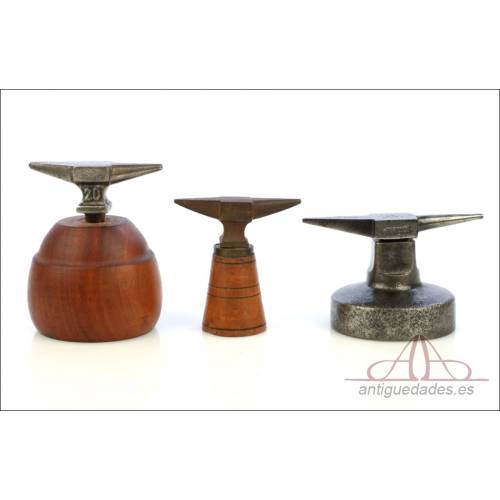 Collection of 3 Antique Jewelers Anvils. France, circa 1900