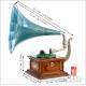 Antique Pathephone Nº 12 Gramophone -Phonograph. 2 Reproducers. France, 1910-1915