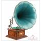 Antique Pathephone Nº 12 Gramophone -Phonograph. 2 Reproducers. France, 1910-1915