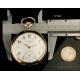 Precioso Reloj de Bolsillo Omega Antiguo, de Plata Maciza. Suiza, Circa 1920