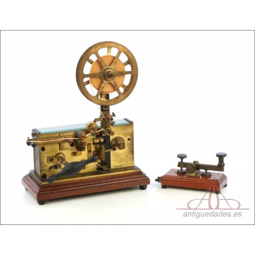 Antiguo Telégrafo-Aparato Morse Italiano. Italia circa 1900