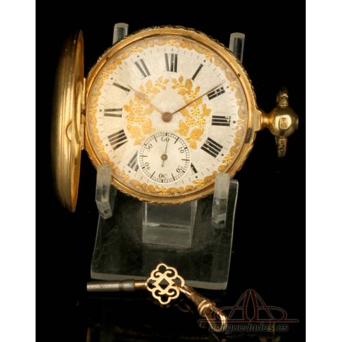 Antiguo Reloj de Bolsillo Ingles French Royal Exchange en Oro 18K. Inglaterra, 1842